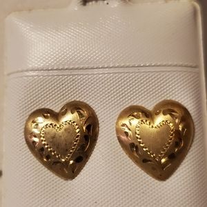 Heart Pierced Earrings Sterling Silver.